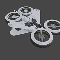 Futuristic White Aircraft Design With Multiple Rotors And Aerodynamic Body Structure