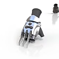 3D Rendered Claw Glove With Silver Metal Claws Black Fabric And Small Replica
