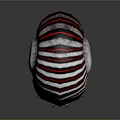 Nautilus With Red And Black Striped Spiral Shell Red Eyes And Tentacles On Gray Background