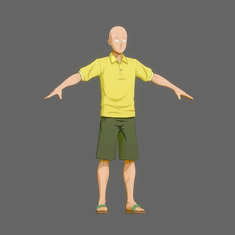 One-punch Superman Saitama Animation Manga Movie Saitama Slight-headed One-punch Superman 3d model