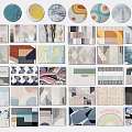 Various Patterned Square Rugs With Abstract Geometric And Colorful Designs
