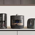 Midea Kitchen Appliances Coffee Maker Electric Pressure Cooker Toaster on Countertop