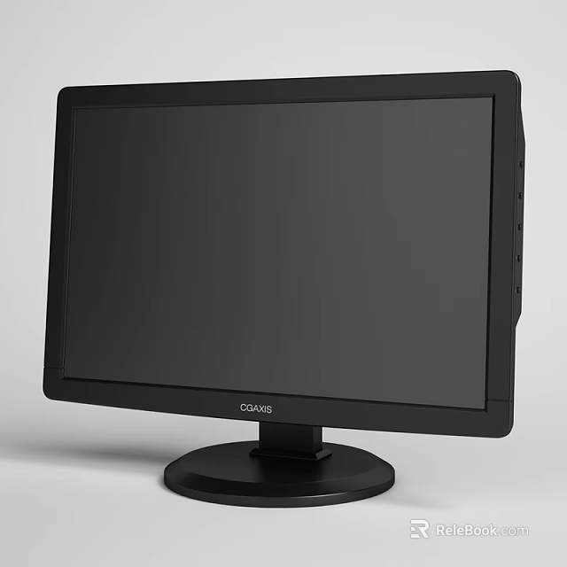 GOVO Black Computer Monitor With Stable Stand And Sleek Screen Design 3d model 