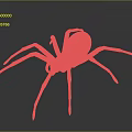 Realistic Spider Model With Dark Legs And Shiny Yellow Abdomen On Dark Background