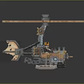 Industrial Style Ornament Decorative Figurine Set With Mechanical Propeller And Miniature Figure