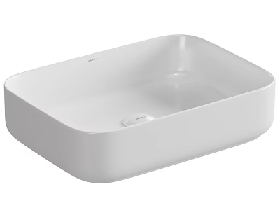 Modern White Square Bathroom Washbasin With Sleek Smooth Design 3d model