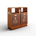 Public Trash Bins With Recycling Compartments And Wooden Design For Waste Separation