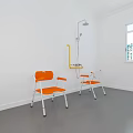 Orange Leisure Chairs with White Frame in Bright Indoor Space Near Window