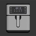 Modern Air Fryer With Digital Display Time Temperature Control And Silver Black Design