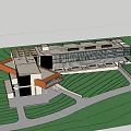 Modern Library Architecture Library 3d model