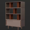 Modern Bookshelf With Multiple Open Shelves And Bottom Drawer Storage Design