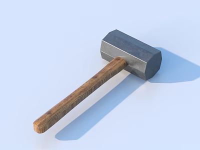 Durable Hardware Tool Hammer With Wooden Handle And Metal Head For DIY Projects 3d model