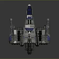 Futuristic Sci Fi Spaceship With Detailed Mechanical Structure And Blue Accents