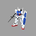 Gundam Character In White Blue Red Armor With Weapon Shield And Mechanical Design