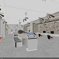 Modern Government Service Hall Interior Design With Service Counters Self-Service Terminals And Waiting Seats