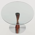 Elegant Modern Round Coffee Table With Clear Glass Top And Twisted Wooden Stand
