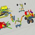 Colorful Building Blocks With Mechanical Parts For Creative Vehicles And Structures 3d model