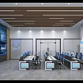 Console Office Table and Chair Combination Computer Workbench Luminous Console Command Technology Steel Middle Control Table Staff Table Station Conference Table Paperless Baking Paint Long Table Combination 3d model