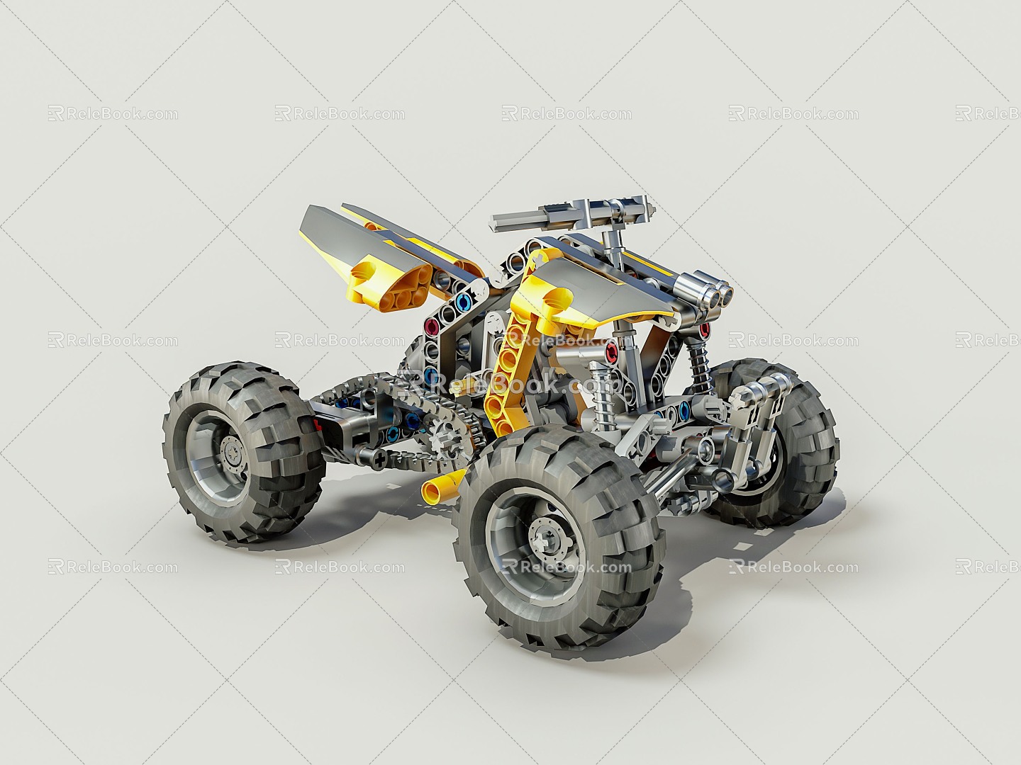 Modern toy car four-wheel toy car ornaments 3d model