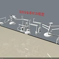 Medical Equipment 3D Models For Hospital Facilities Featuring Mounted Arms And Surgical Lights