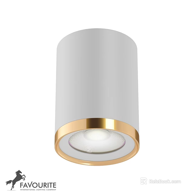 Modern White Ceiling Light With Gold Border And LED Illumination Design 3d model 