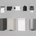Modern Trash Bins And Tissue Holders With Sleek Design In Multiple Colors For Home Bathrooms