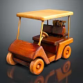 Electric Toy Wooden Golf Cart Design for Kids Playtime and Fun