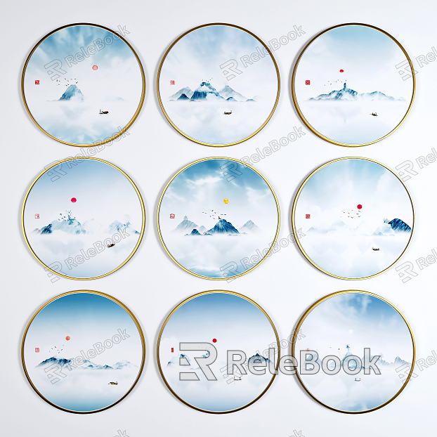 New Chinese Round Frame Painting Round Decorative Painting model