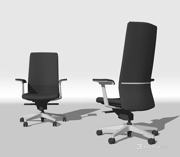 Modern Office Chair Design Two Styles With Adjustable Base Armrests And Wheels 3d model 