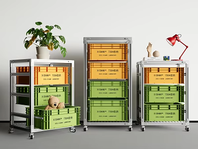 Modern Storage Rack Aluminum Profile Storage Rack Storage Box Drawer Turnover Box 3d model