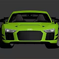 Neon Yellow Audi R8 Sports Car With Black Rear Spoiler And Sporty Design Wheels