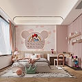 Children's room cartoon wall decoration 3d model