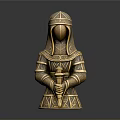 Metallic Knight Shaped Decorative Figurine With Ornate Design For Home Decor