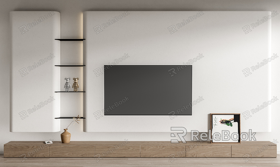 Modern TV background wall model