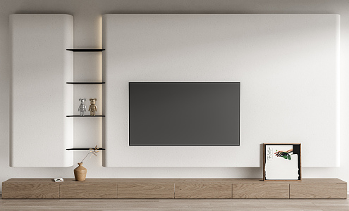 Modern TV background wall 3d model