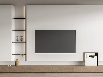 Modern TV background wall 3d model