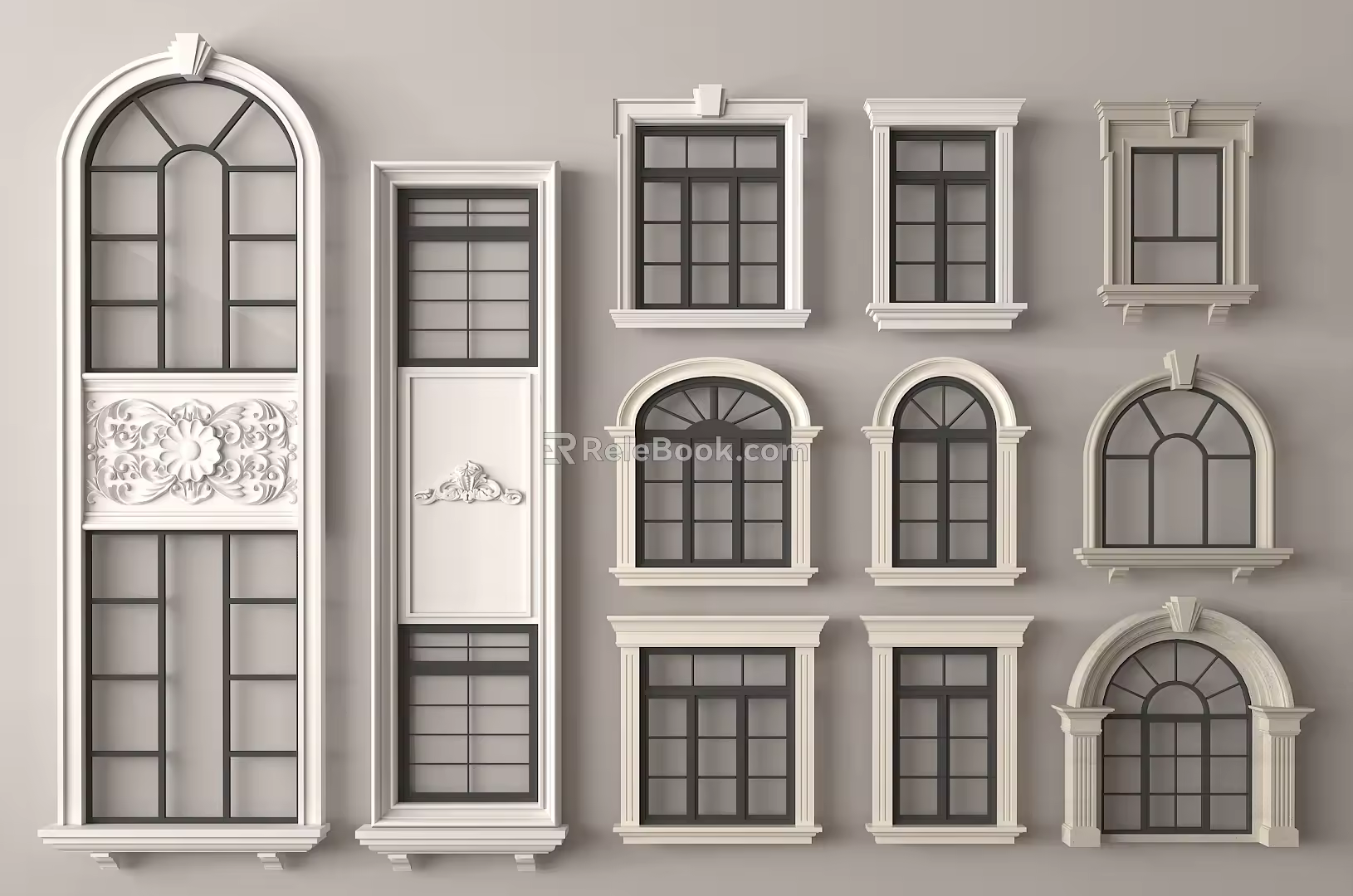 European-style window combination European-style window European-style window cover European-style casement window floor-to-ceiling window 3d model