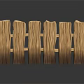 Wooden Fence With Vertical Planks And Natural Wood Grain Texture On Dark Background