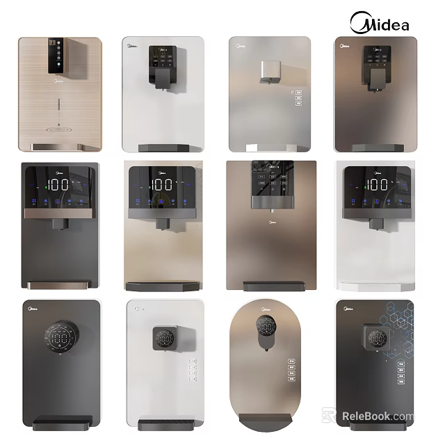 Modern Household Electrical Appliances With Digital Display And Multiple Color Options 3d model 
