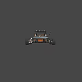 Off Road Dune Buggy Featuring Open Cockpit Black Body Orange Grille And Large Tires 3d model