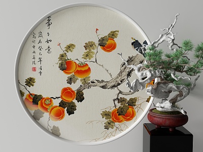 New Chinese Round Frame Painting Decorative Painting model