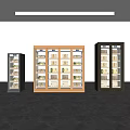 Modern Glass Door Refrigerator Freezer With Interior Storage Shelves And Compartments For Kitchen
