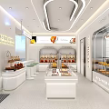 Modern Bakery Specialty Store With Fresh Bread Pastries And Glass Display Counters