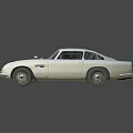 Classic White Sports Car With Vintage Design And Sleek Body On Red Background