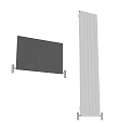 Modern Wall Mounted Steel Radiator with Vertical Striped Grey Panel Design