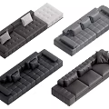 Modern Sectional Sofa Designs with Black Gray White Colors and Decorative Pillows