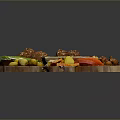 Assorted Food Platter With Sesame Balls Fried Snacks Fresh Cheese Vegetable Sticks And Olives