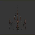 Ornate Classic Chandelier With Candle Shaped Bulbs Metal Frame And Decorative Details