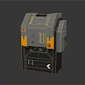 Industrial Machine With Gray Yellow Exterior Digital Display Control Buttons And Bottom Compartment