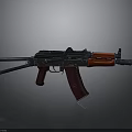 Black Red Assault Rifle Featuring Red Grip Stock And Tactical Barrel